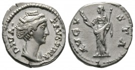 Diva Faustina Senior (died 140/1), Denarius, Rome, after AD 146, 3.49g, 18mm. Draped bust right / Ceres, veiled, standing facing, head left, holding t...