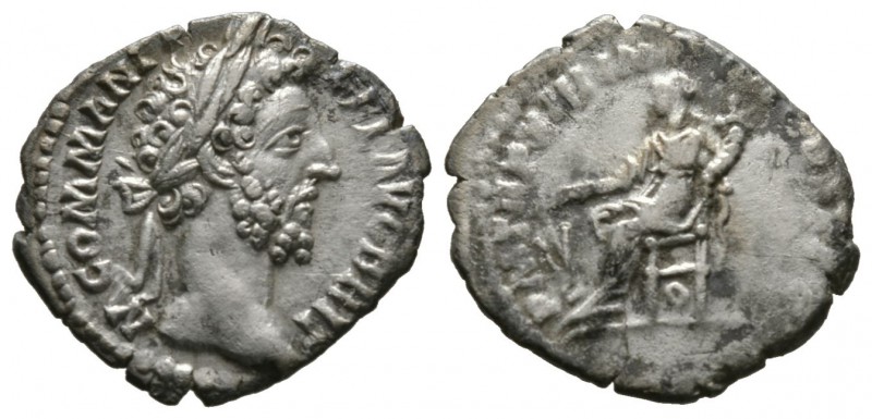 Commodus (177-192), Denarius, Rome, 185-6, 2.54g, 17mm. Laureate, draped and cui...