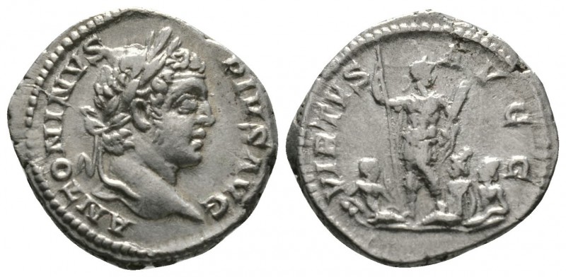 Caracalla (198-217), Denarius, Rome, AD 207, 3.70g, 18mm. Laureate head right / ...