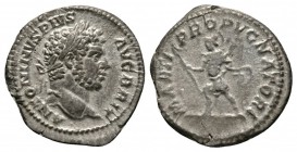 Caracalla (198-217), Denarius, Rome, c. 212-3, 1.59g, 19mm. Laureate head right / Mars advancing left, holding spear and trophy. RIC IV 223; RSC 150. ...