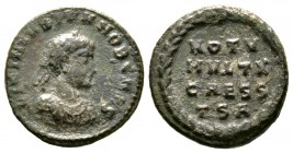 Licinius II (Caesar, 317-324), Follis, Thessalonica, 2.65g, 17mm. Laureate, draped and cuirassed bust right / VOT V MVLT X CAESS TS A in four lines, w...