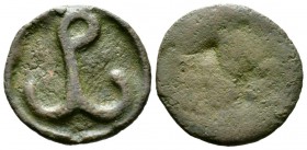 Romanus IV ? (1068-1071), Æ, Cherson, 3.53g, 20mm. Pω monogram / [Cross crosslet on two steps; pellets flanking]. Anokhin 456 (Romanus IV); DOC 32a (R...