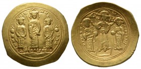 Romanus IV Diogenes with Eudocia, Michael VII, Constantius and Andronicus (1068-1071), Histamenon Nomisma, Constantinople, 4.38g, 25mm. Michael standi...