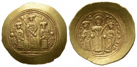 Romanus IV Diogenes with Eudocia, Michael VII, Constantius and Andronicus (1068-1071), Histamenon Nomisma, Constantinople, 4.36g, 26mm. Michael standi...