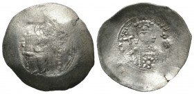 Alexius I (1081-1118), Aspron Trachy, Constantinople, 1092/3-1118, 3.70g, 27mm. Christ Pantokrator enthroned facing / Crowned facing bust of Alexius, ...