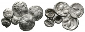 Lot of 6 Greek AR Fractions, including 3 Rhodes Diobols. Fine to near Very fine.
