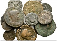 Lot of 15 Roman Imperial coins, including: Severus Alexander Sestertius (2); Gordian III Sestertius; Philip I Sestertius;Maximianus (Follis and 3 Anto...