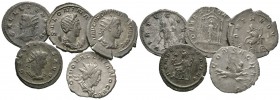 Lot of 5 Roman Antoninianii, including Gordian III, Gallienus (2), Salonina and Divus Valerian II. All near Very fine
