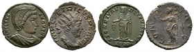 Lot of 2 Roman Imperial coins, including Tetricus I Radiate (Rev. Victory) and Helena Follis (Rev. Securitas). Near Extremely fine to Extremely fine.