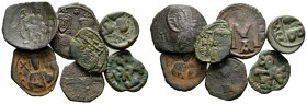 Lot of 7 Byzantine Bronze coins. Good Fine to Very Fine