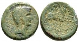 Augustus (27 BC-14 AD), Macedon, Amphipolis, Æ, 8.64g, 20mm. Bare head right / Artemis Tauropolos riding bull right. RPC I 1626; Varbanov 3112; SNG AN...