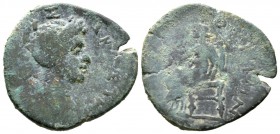 Domitia (Augusta, 82-96), Macedon, Amphipolis, Æ, 7.39g, 26mm. Draped bust right / Tyche seated left, holding patera. RPC II 34; Varbanov 3170-1; SNG ...