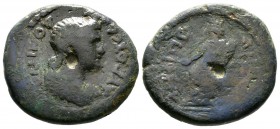 Domitia (Augusta, 82-96), Macedon, Amphipolis, Æ, 10.51g, 24mm. Draped bust right / Tyche seated left, holding patera. RPC II 34; Varbanov 3170-1; SNG...