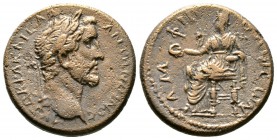 Antoninus Pius (138-161), Macedon, Amphipolis, Æ, 10.24g, 23mm. Laureate head right / Tyche seated left, holding patera. RPC IV Online 4232 (temporary...