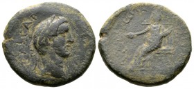 Antoninus Pius (138-161), Macedon, Amphipolis, Æ, 12.93g, 26mm. Laureate head right / Tyche seated left, holding patera. Cf. RPC IV Online 9389 (tempo...