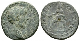 Lucius Verus (161-169), Macedon, Amphipolis, Æ, 7.51g, 24mm. Bare head right / Tyche seated left, holding patera. RPC IV online 6618; Varbanov 3232; S...