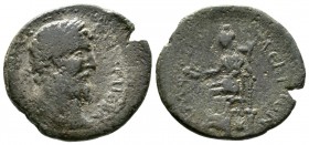 Septimius Severus (193-211), Macedon, Amphipolis, Æ, 7.61g, 24mm. Laureate head right / Tyche of Amphipolis enthroned left, holding patera; trace of s...