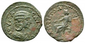 Julia Maesa (Augusta, 218-225), Macedon, Amphipolis, Æ, 5.47g, 22mm. Draped bust right / Tyche seated left, holding patera. Varbanov 3295; SNG ANS -; ...