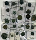 Lot of 25 Roman Provincial Æ coins, including Macedon (Philippi, Thessalonica, Macedon Koinon), Pergamum, Chalcis, Phaselis, Sardes and Alexandria (Eg...