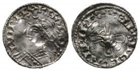 ENGLAND. CHESTER Royal mint, Harold I (1035-40), Silver Penny, 1.08g, 17mm, Jewel Cross type, moneyer Aelfsige. North 802 Obv: Diademed bust left, +HA...