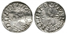 ENGLAND. LINCOLN Royal mint, Harold I (1035-40), Silver Penny, 0.86g, 18mm, Jewel Cross type, moneyer Wulfget. North 802; SCBI 40 no. 348 same reverse...
