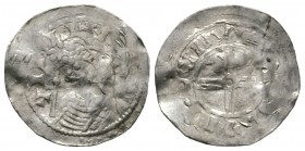 DENMARK or SWEDEN, Anonymous, Silver penny / denar, 1.07, 20mm, Imitation of Cnut (1016-35) short cross type Obv: Bust left with lily sceptre, nonsens...