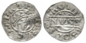 Low Countries, North, FRIESLAND, local counts, mint of Bolsward, Bruno III (c.1050-7), Silver penny / denar, 0.55g, 17mm. Ilisch (1997/8), 21.25.1 Obv...