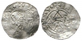 Low Countries, North, UTRECHT, Bishops, William of Pont (1054-76), Silver penny / denar, 0.80g, 18mm. Ilisch (1997/8) 10.12

Obv: Standing three-qua...
