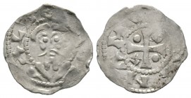 Low Countriest, South, NAMUR, Counts, Albert III (1063-1102), Silver penny / denar, 1.12g, 18mm. Ilisch (2014), 31.11 Obv: Facing bearded bust, ALBE[…...