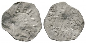 Low Countries, South, NAMUR, Counts, Albert II (1031-63), Silver penny / denar, 1.11g, 18mm. Ilisch (2014), 31.9 Obv: Head right, [..]LBERTVS Rev: Thr...