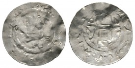 Germany, BARDOWIK, Dukes of Saxony, Bernard II (1011-59), Silver penny / denar, 0.83g, 20mm. Dbg. 1278; Jesse 555 Obv: Triangle with retrograde S eith...