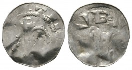 Germany, BARDOWICK, Anonymous c.1045-66, Silver penny / denar, 0.99g, 18mm. Weiller (Trier) 212 Obv: Small head holding large cross to left, legend fl...