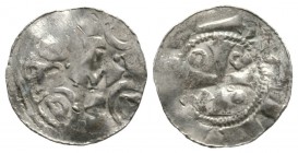 Germany, HAMBURG(?), Dukes of Saxony, Bernhard II (1011-59), Silver penny / denar, 0.86g, 17mm. Dbg 1292; Jesse 59 Obv: Cross with pellet - R - O - T ...