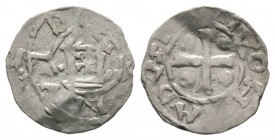 Germany, MAINZ, Imperial mint, Conrad II (1027-39), Silver Half penny / denar, 0.51g, 14mm. Dbg 791

Obv: Cross with pellets in angles, […]VON[R]ADV...