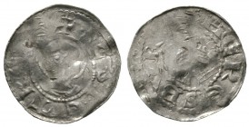 Germany, MARSBERG, Abbots of Corvey, Anonymous, C11th, Silver penny / denar, 1.24g, 20mm. Dbg 1622

Obv: Nimbate bust of St Peter, +SCSPETR[VS] Rev:...