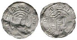 Germany, REGENSBURG, Imperial mint, Henry IV as minor (1056-65), Silver penny / denar, 1.08g, 20mm. Hahn 53 var.; Dbg 1099

Obv: Crowned facing bust...