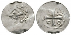 Germany, SAXONY, Anonymous, mid c 11th Century, Silver penny / denar, 1.07g, 19mm, Imitation of Otto Adelheid penny / denar. Hatz V2d4 Obv: Cross with...