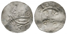 Germany, SAXONY, Anonymous, mid c 11th century, Silver penny / denar, 1.31g, 19mm. Imitation of Otto Adelheid penny / denar. Hatz V53I Obv: Cross with...