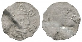 Germany, WURZBURG, Bishops, Anonymous temp. Henry I (995-1018), Silver penny / denar, 0.69g, 19mm. Ehwald 1401 var.

Obv: Bare head right, K[IL]IANV...