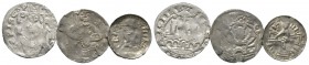 Germany, Lot of 3 coins, AACHEN Frederick I (1155-90); COLOGNE Philip of Heinsberg (1167-91); METZ Bertram (1179-1212), Silver Pennies (3). AACHEN: Em...