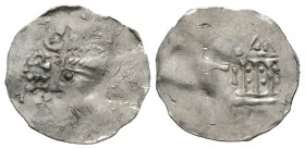 Unidentified Mints, METZ region? Unidentifed imperial mint, Anonymous, Silver penny / denar, 1.20g, 19mm Obv: Crowned bust left, traces of legend Rev:...