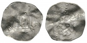 Unidentified Mints, Western Slavs, Anonymous, Silver penny / denar, 0.96g, 17mm Obv: Cross with pellets in angles Inscription illegible Rev: Carolingi...