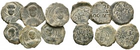 Crusaders, Antioch, Lot of 6 Copper Coins, Tancred 1104-12, Folles(?), Bust of St Peter / Four line inscription. Metcalf, Crusades 49 ff Varied state ...