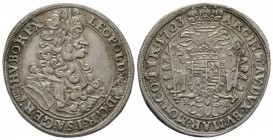 Austria, Holy Roman Empire, Leopold I (1657-1705), 1/2 Taler 1703, Kremnica, 14.43g, 36mm. H. 1403. Good Very Fine