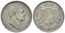 Great Britain, William IV (1830-37), 1/2 crown, 1834, W.W. in script. S. 3834; KM 714.2. Minor die crack running along Kings portrait otherwise Extrem...