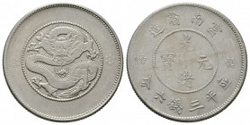 China, Republic, Yunnan Province, Kuang-Hsü, Half Yuan, 13.39g, 33mm. KM 257. Very Fine From the collection of a WWI German lieutenant.