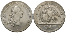 Germany, Brandenburg-Ansbach, Christian Friedrich Karl Alexander (1757-1791), Taler 1773, Schwabach, 27.77g, 40mm. Dav. 2003. Mount mark on obverse ot...