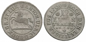Germany, Braunschweig-Lüneburg-Wolfenbüttel, Anton Ulrich (1704-1714), 12 Mariengroschen 1709, 3.50g, 23mm. Nearly Very Fine. From the collection of a...