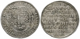 Germany, Brunswick-Wolfenbuttel, Heinrich Julius (1589-1613), Taler, 1613, 29.04g, 42 mm, on his death, arms / legend in 9 lines. Welter 646; Dav 6298...