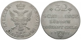 Germany, Lübeck, City, 32 Schilling, 1797. KM 199. Very Fine From the collection of a WWI German lieutenant.